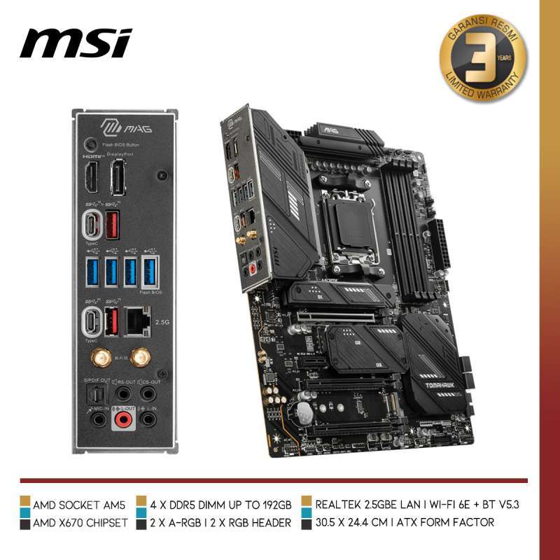 Carte Mère MSI MAG X670E Tomahawk WIFI - AMD X670, Socket AM5, DDR5 - Neuf