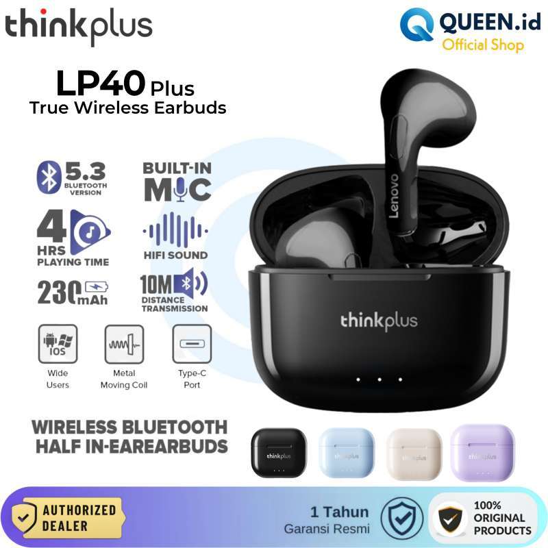 Promo Lenovo Thinkplus Lp40 Plus Tws True Wireless Bluetooth Earbuds ...