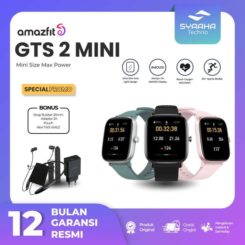 Promo Amazfit Gts 2 Mini Smartwatch Blood oxygen Saturation Measurement Garansi Resmi Pink Diskon 23 Di Seller Reks Store Tebet Timur Kota Jakarta Selatan Blibli