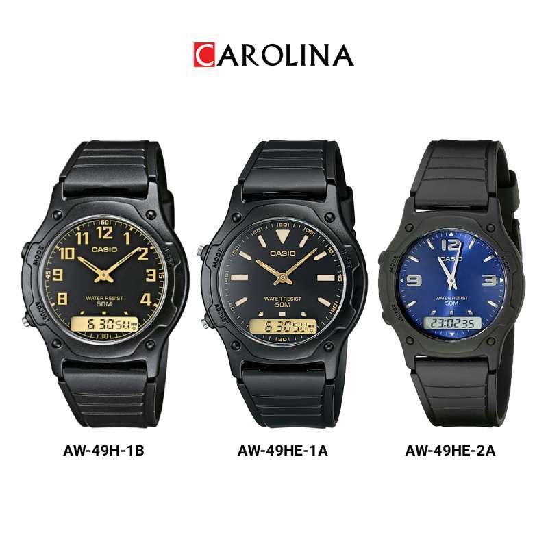 Promo Jam Tangan Unisex Casio General AW 49H 1B Digital Analog