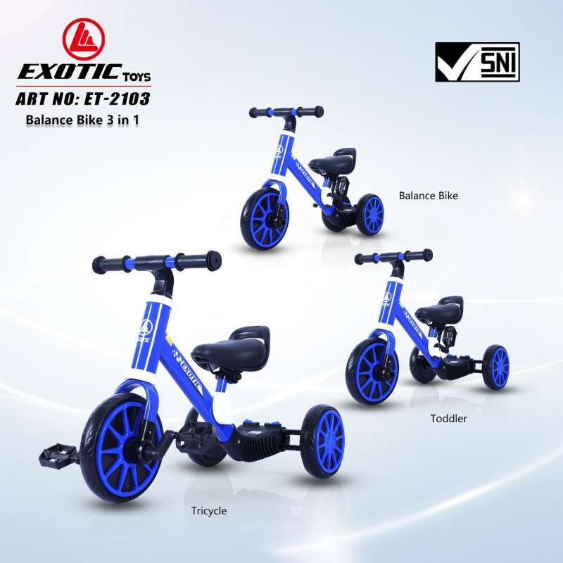Jual Balance Bike EXOTIC ET 2103 Sepeda Keseimbangan 3 IN 1 Push