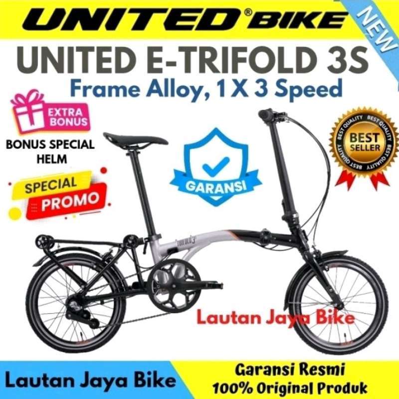 Jual SEPEDA LIPAT 16 UNITED TRIFOLD 3S WARNA TERBARU di Seller
