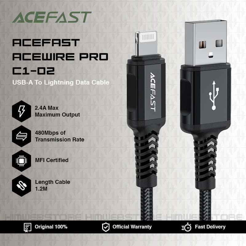 Jual Acefast Acewire Pro C1-02 Kabel Charger Pd USB To Lightning