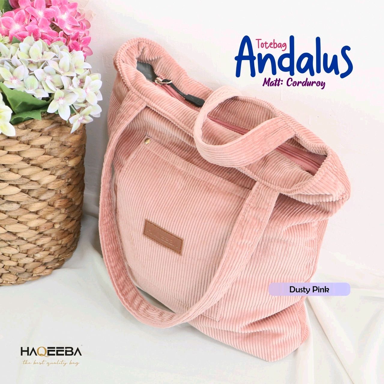Jual Totebag Andalus by Haqeeba Dusty Pink di Seller Inam