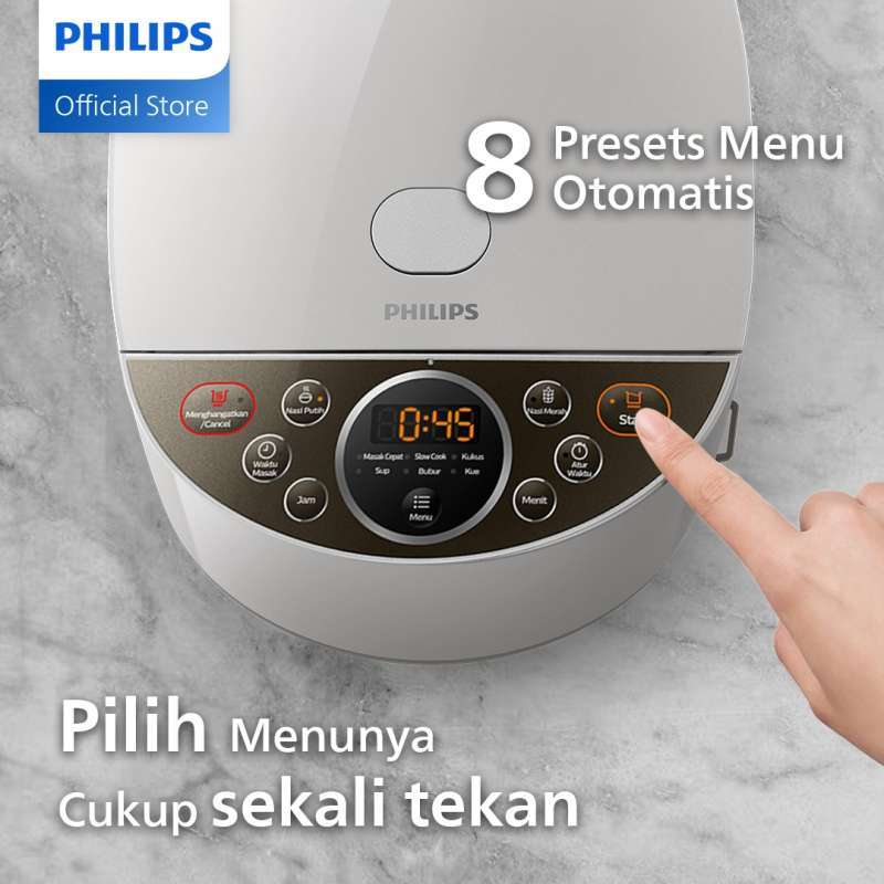 Promo Philips Digital Rice Cooker Hd4515/33 [1.8 L] 8 Menu Putih