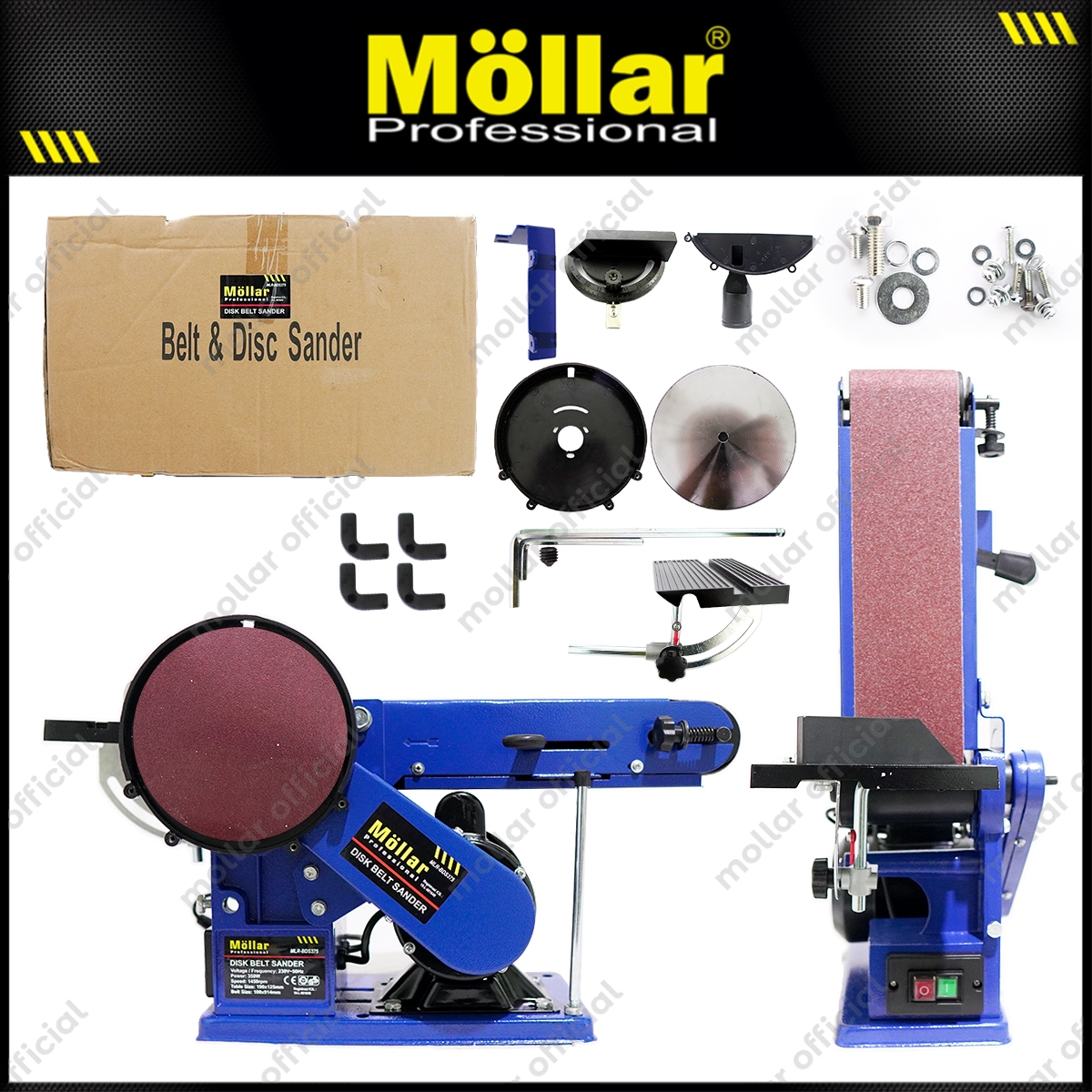 Promo Mollar Dbs375 Mesin Amplas Duduk Sabuk Disc Belt Sander 375
