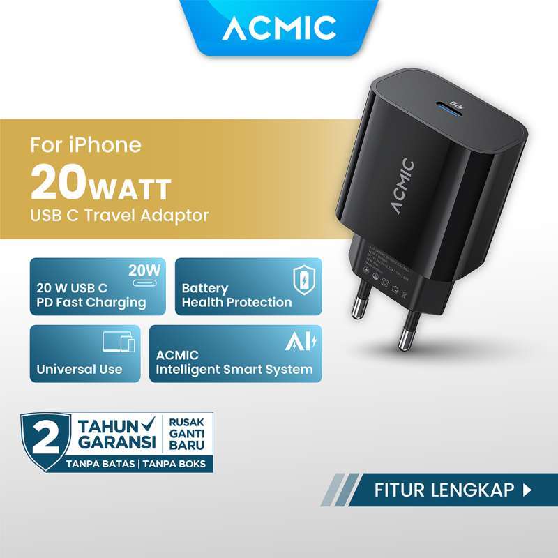 Promo Acmic Cpd20 Type C 20W Kepala Charger Fast Charging Adaptor