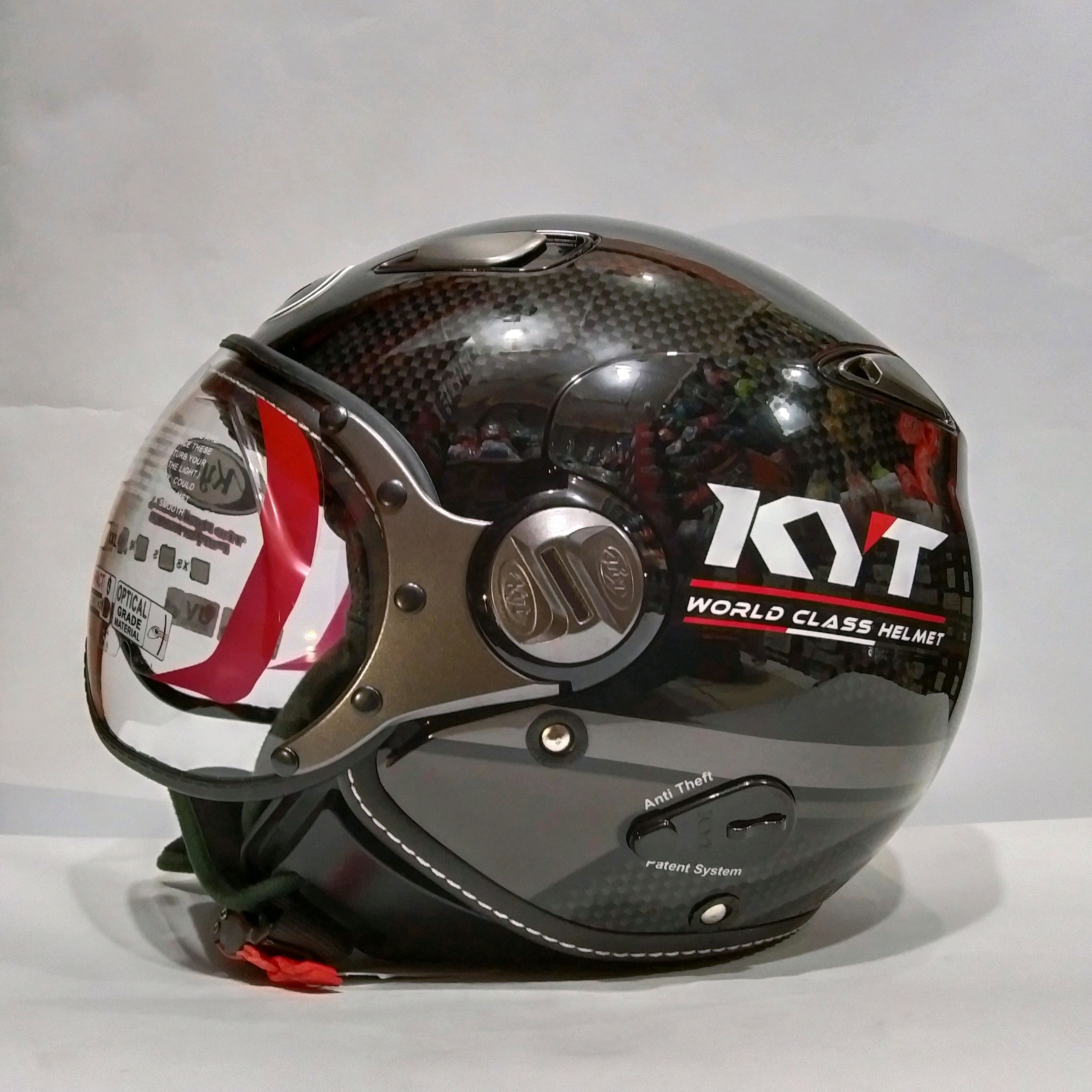 Promo Kyt Elsico 3 Helm Motor Half Face Black Gun Metal Diskon