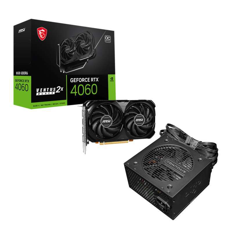 MSI RTX4060 VENTUS2X 8G OC + ET650 電源 MSI GeForce RTX™ 4060