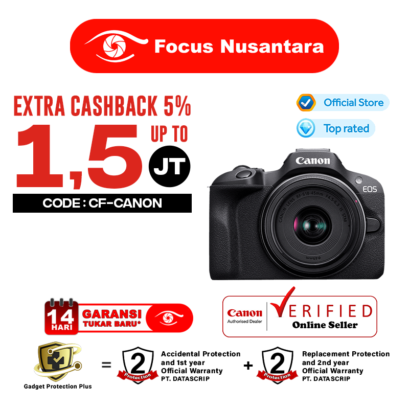 Promo Canon EOS R100 Body / EOS R 100 Kit RF-S 18-45mm Kamera ...