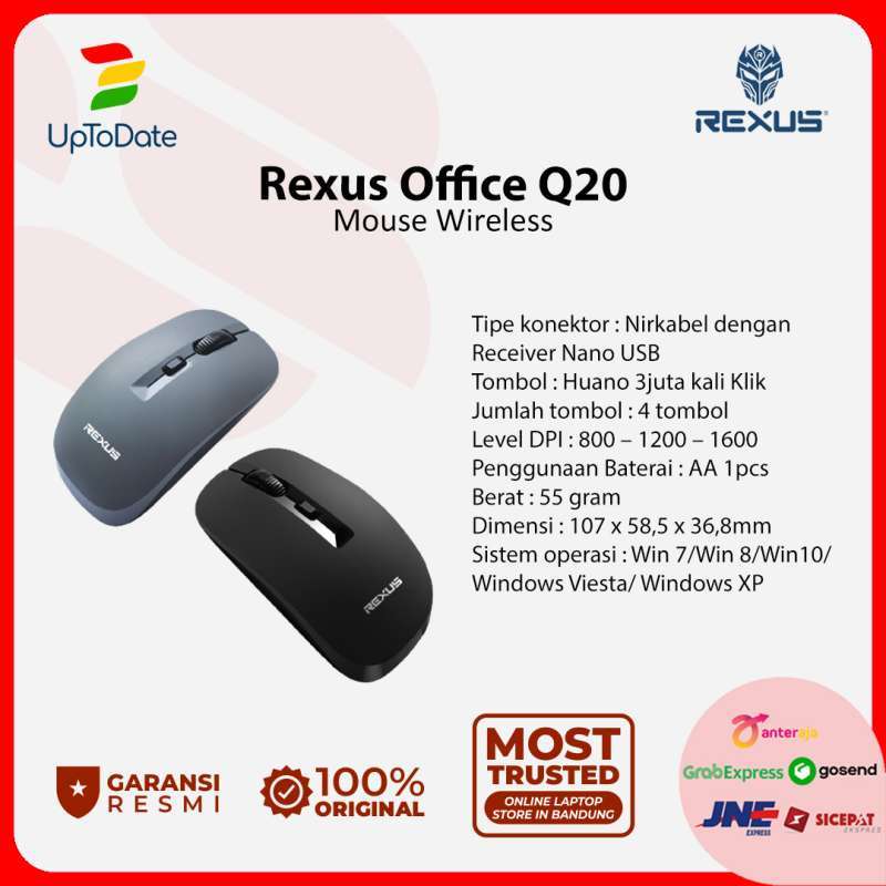 Jual Rexus Granger Wireless Office Q20 Silent Click Mouse Di Seller Up ...