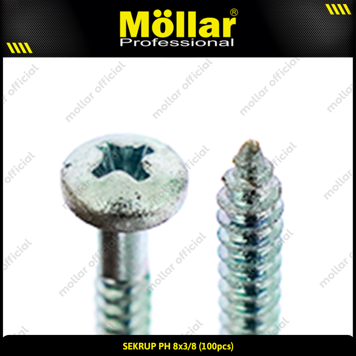 Promo Mollar 93-028 Skrup Ph 8 X 3/8 Baut Sekrup Tapping Screw - 100 ...
