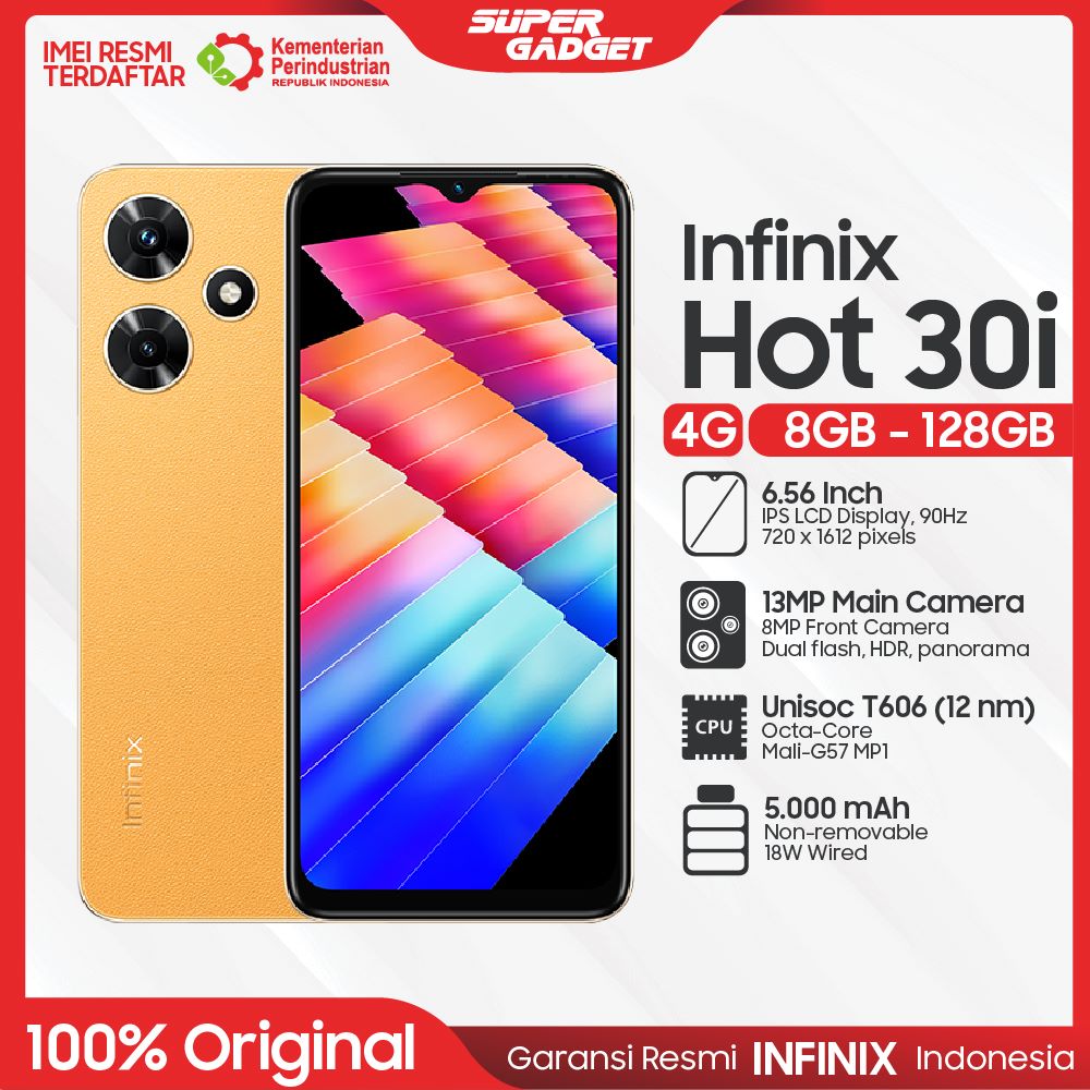 Promo Infinix Hot 30i 8/128 GB RAM 8 ROM 128 8GB 128GB HP Smartphone ...