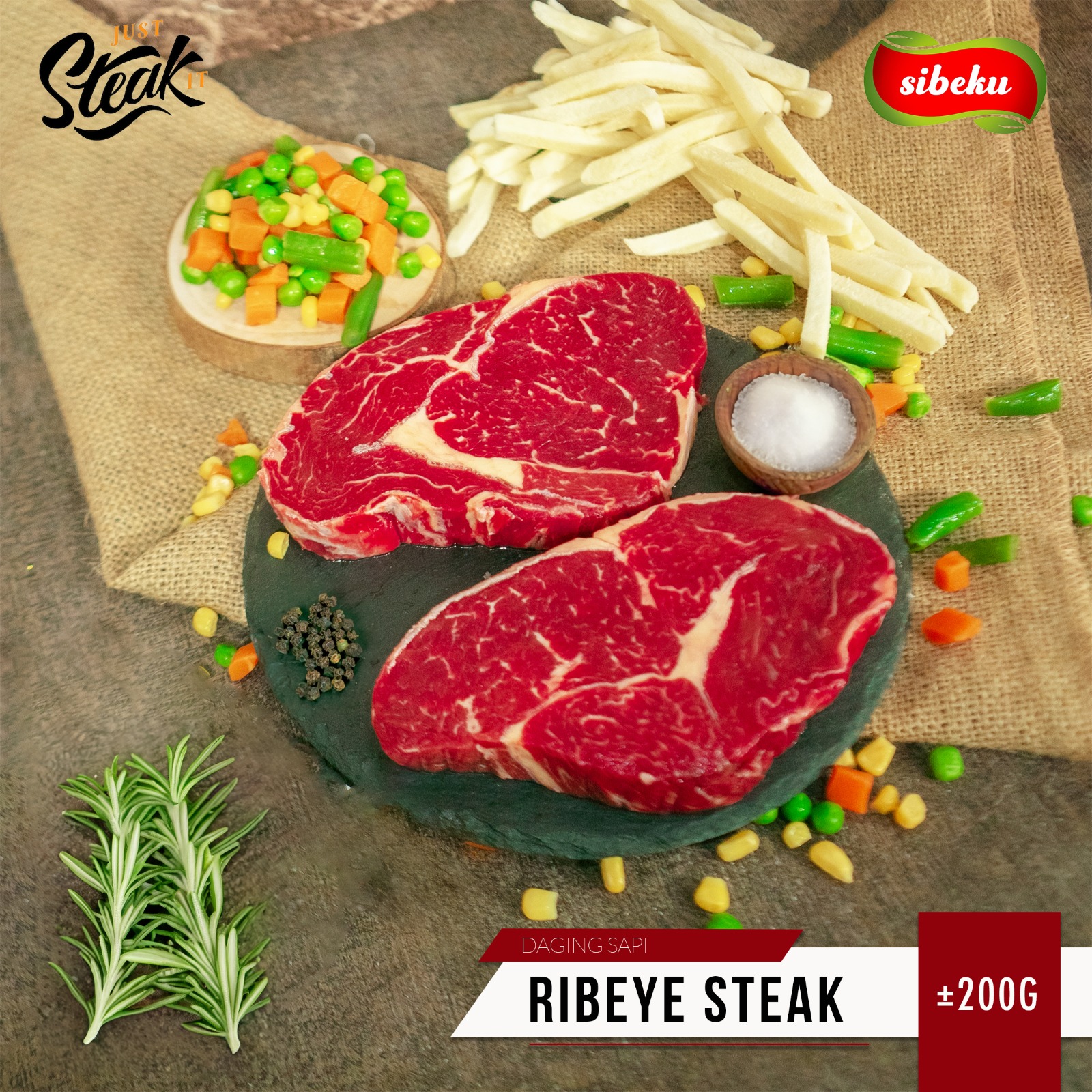 Promo Daging Sapi Ribeye Steak Halal 200 Gram Frozen Food Diskon 48 Di