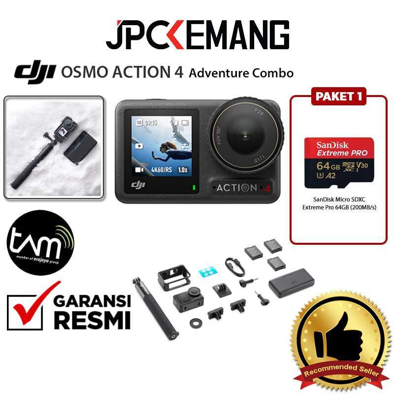 JPC KEMANG DJI Osmo Action Adventure Combo DJI Action Camera Action Cam  GARANSI RESMI