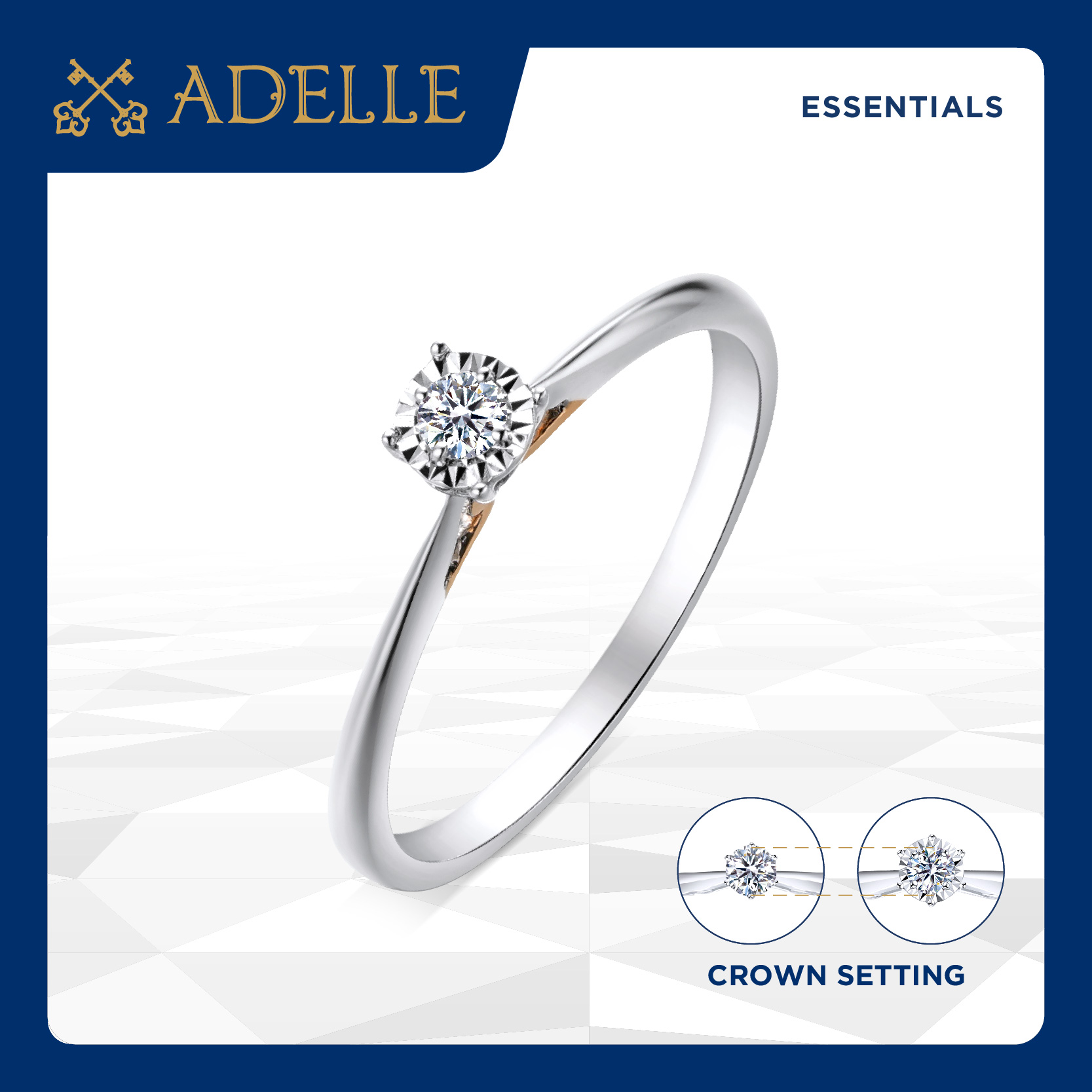Jual Adelle Jewellery Essentials Cherie Ring Cincin Emas Berlian