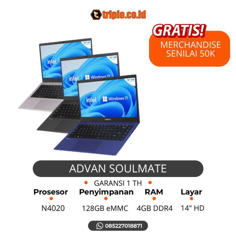 Jual Laptop Nb Advan Soulmate N4020 4gb 128gb 14hd Win11 Di Seller ...