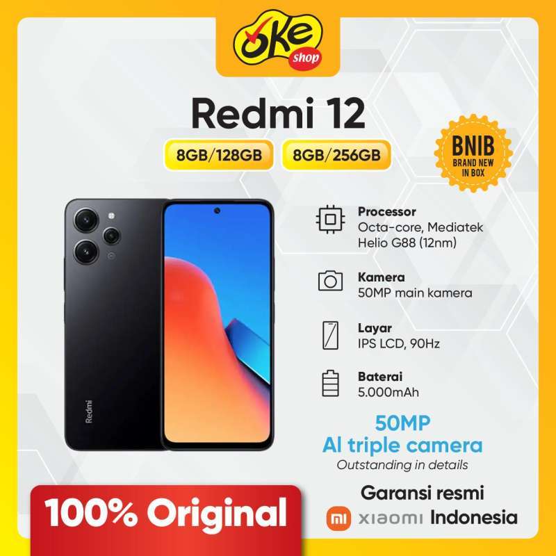 Jual Xiaomi Redmi 12 8/256GB di Seller Okeshop O2O Official Store ...