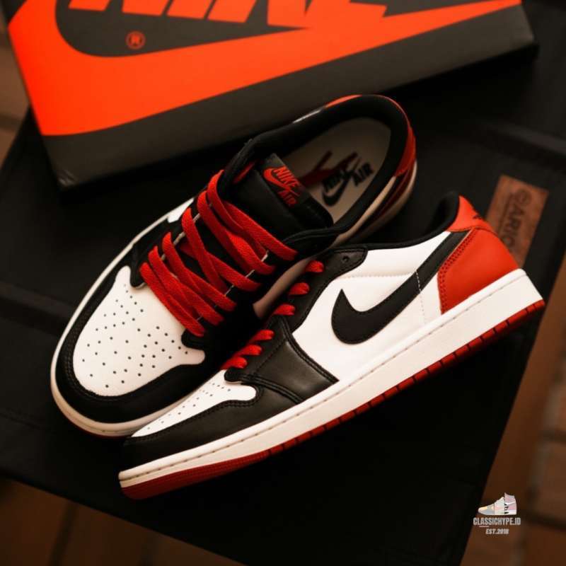 NIKE(ナイキ) サイズ:26.5cm AIR JORDAN 1 RETRO LOW 気にいる OG BLACK TOE エアジョーダン1 レトロ  ブラックトゥ ローカットスニーカー ブラック/レッド US8.5/26.5cm【中古】【程度A】【カラーブラック】【オンライン限定商品】