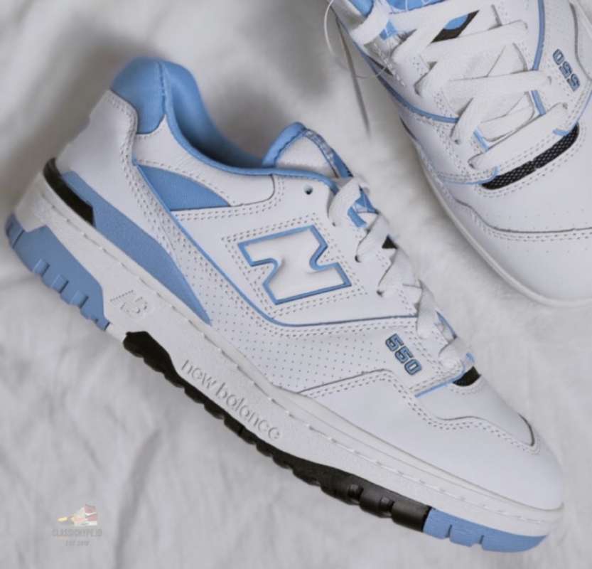 NEW BALANCE 550 UNC WHITE UNIVERSITY BLUE 100 AUTHENTIC