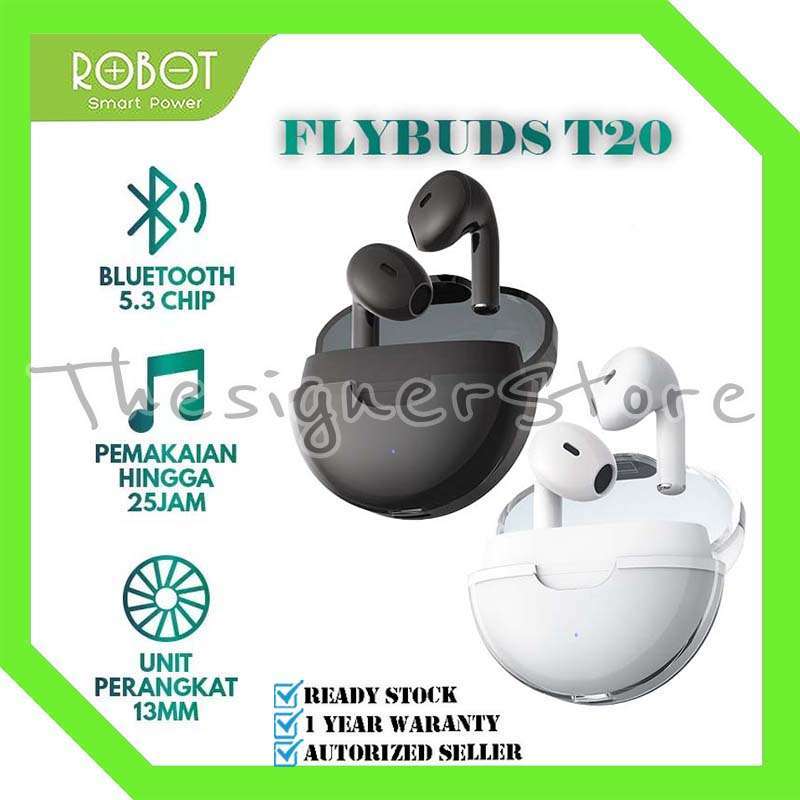 Promo TWS Robot T20 Flybuds Wireless Earphone Bluetooth 5.3