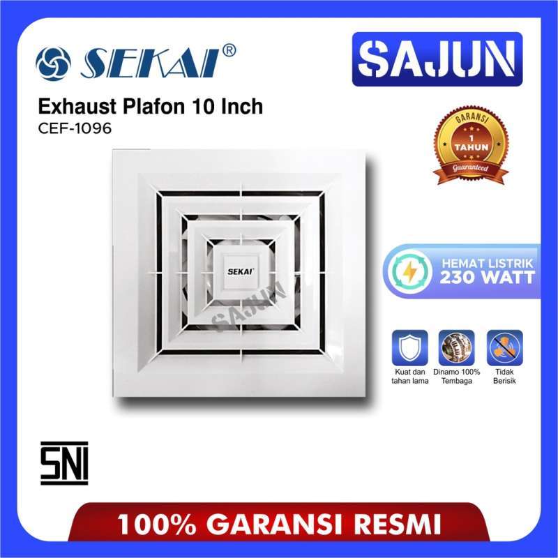 Promo Sekai Exhaust Fan Atap 10 Inch Hexos Plafon CEF 1096 / CEF1096 ...