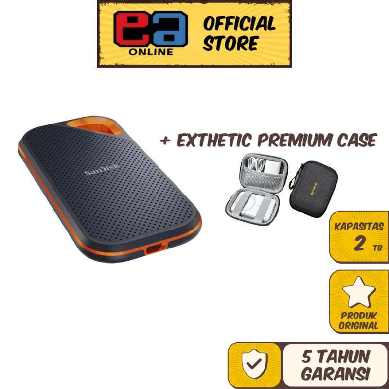 SanDisk Extreme PRO Portable SSD V2 E81 up to 2000MBps USB 2TB FREE  PREMIUM CASE