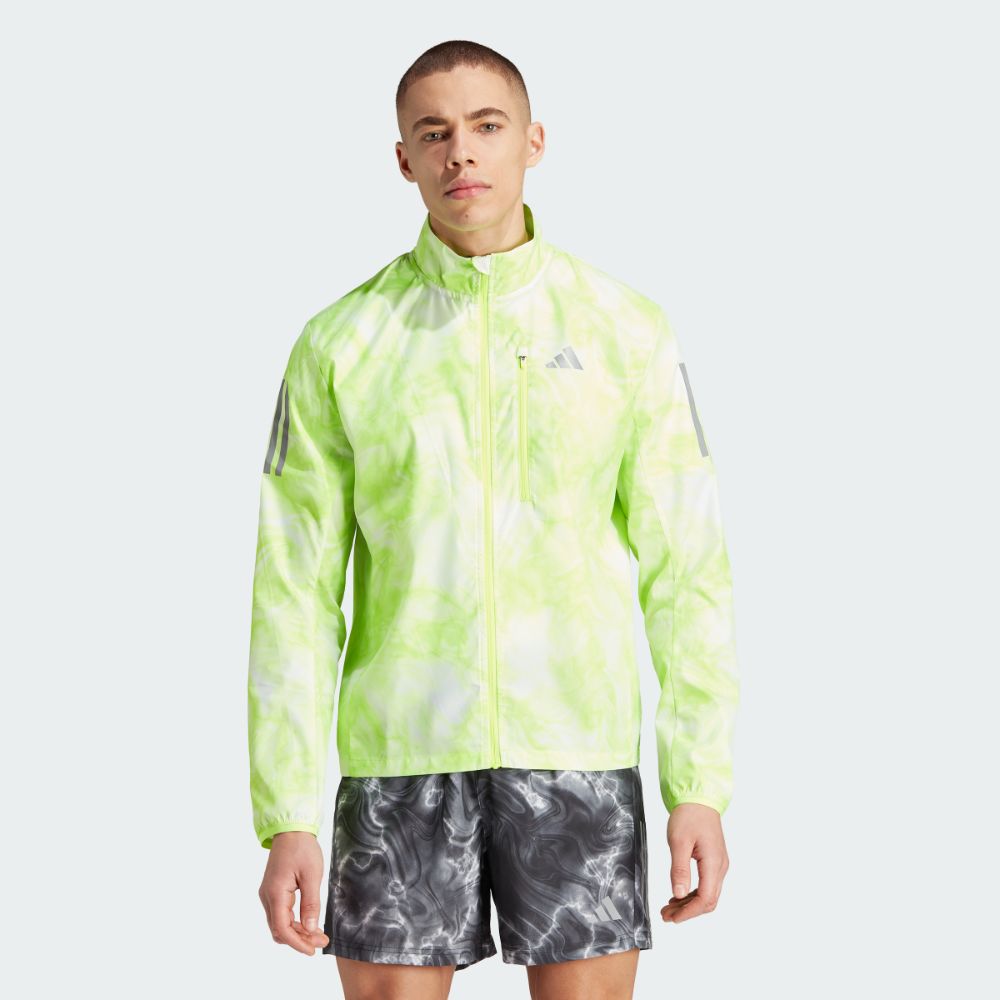 adidas Men Running Jacket Own The Run Allover Print Jaket Lari Pria IL4797