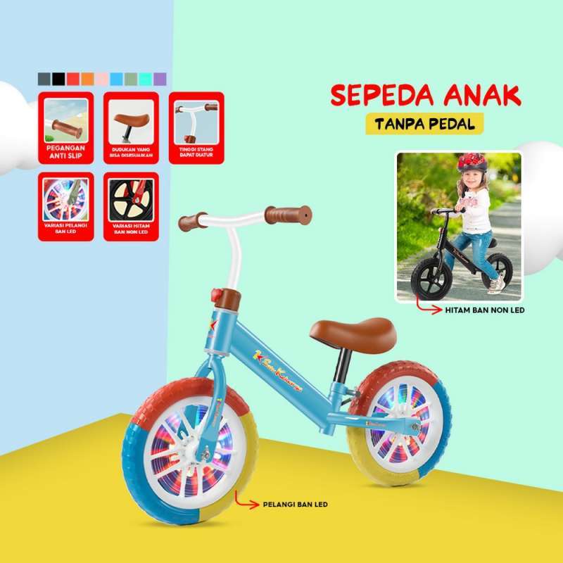 OEM ONE M341 Mainan Anak Sepeda Balance Bike Tanpa Pedal Anak Roda 2 Sepeda Keseimbangan Push Bike Anak Perempuan Laki Laki Ride On Toys