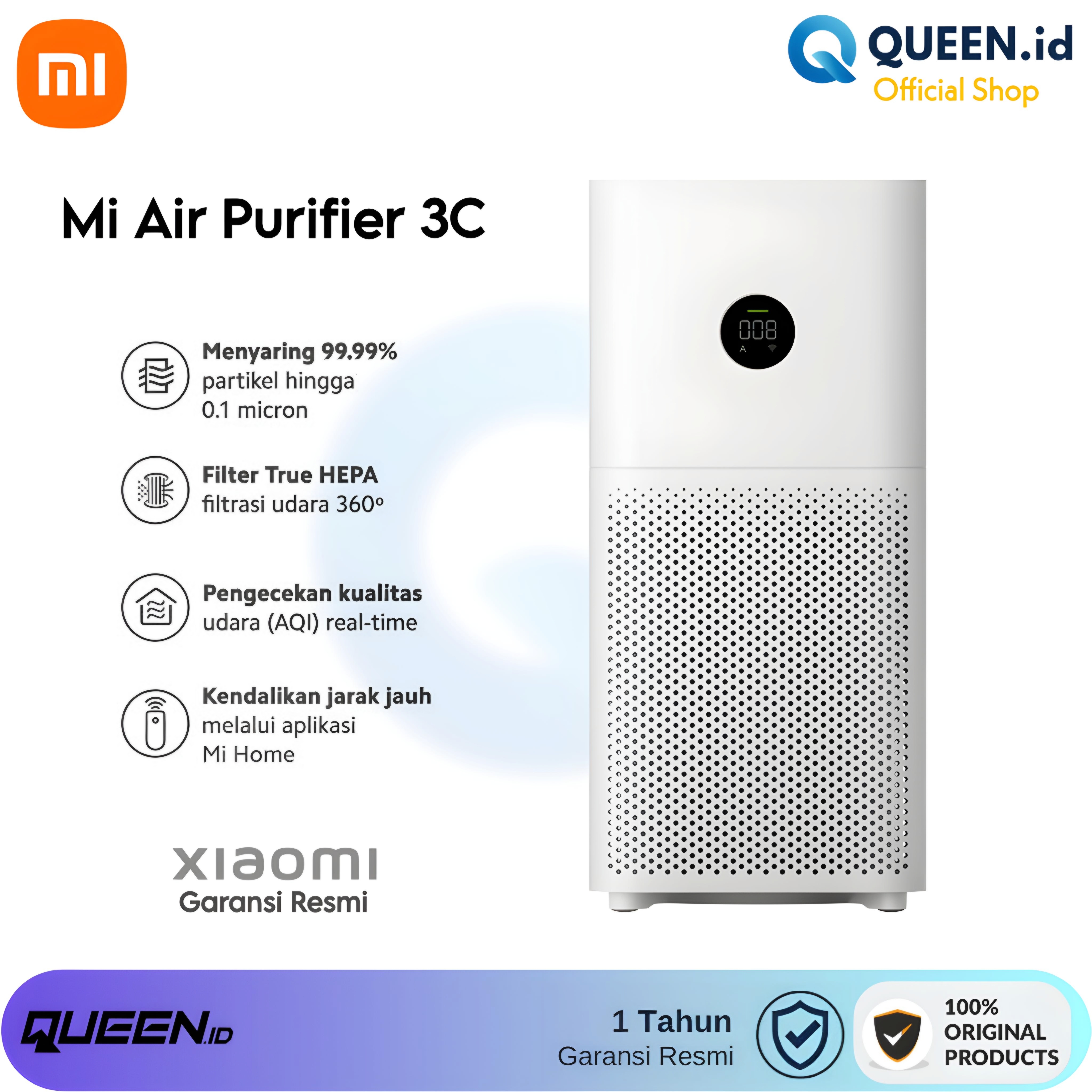 Perbedaan xiaomi air purifier on sale 3h dan 3c