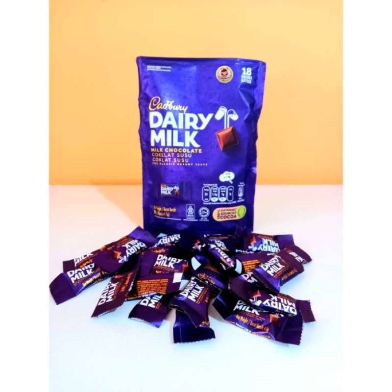 Jual Coklat Import Cadbury Dairy Milk Chocolate 81gr Isi 18pcs Halal