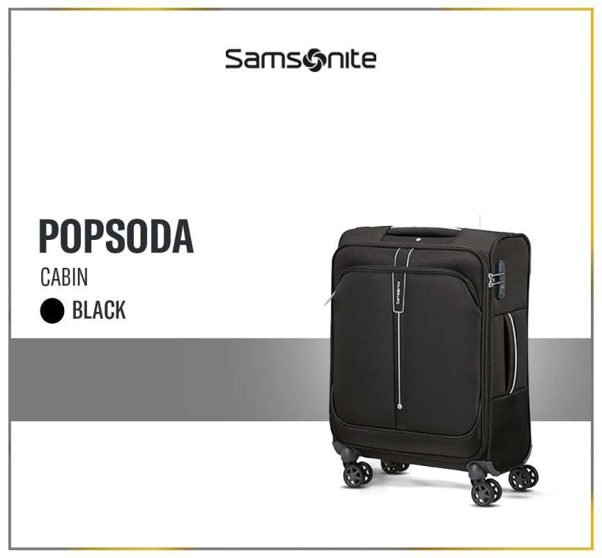 Promo Samsonite Koper Softcase Popsoda Spinner Cabin 20 Black