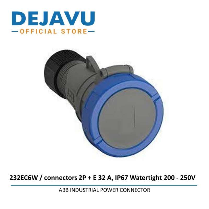 32A 250V 3-Pin Heavy Duty Industrial Plug (Male) - IP67 Waterproof, V0 Flame Retardant, IEC60309 Certified For Harsh Environments