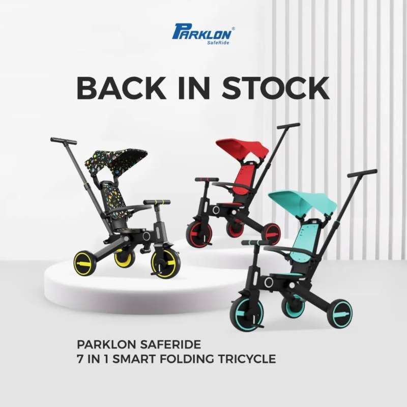 Parklon Saferide 7in1 Smart Folding Tricycle Sepeda Anak
