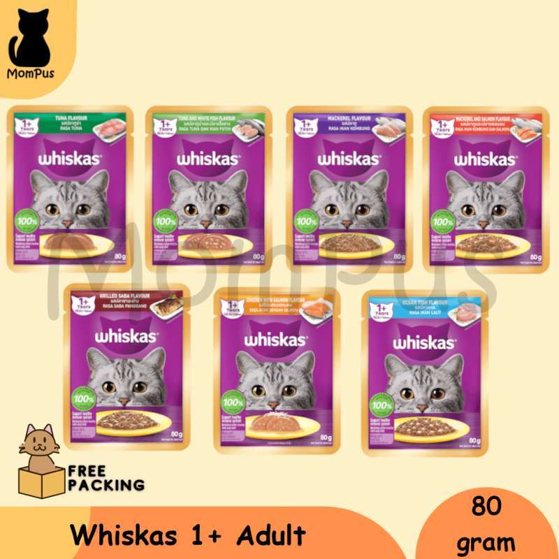 Promo Whiskas Pouch Sachet 80gram Adult 1+ Makanan Kucing Diskon