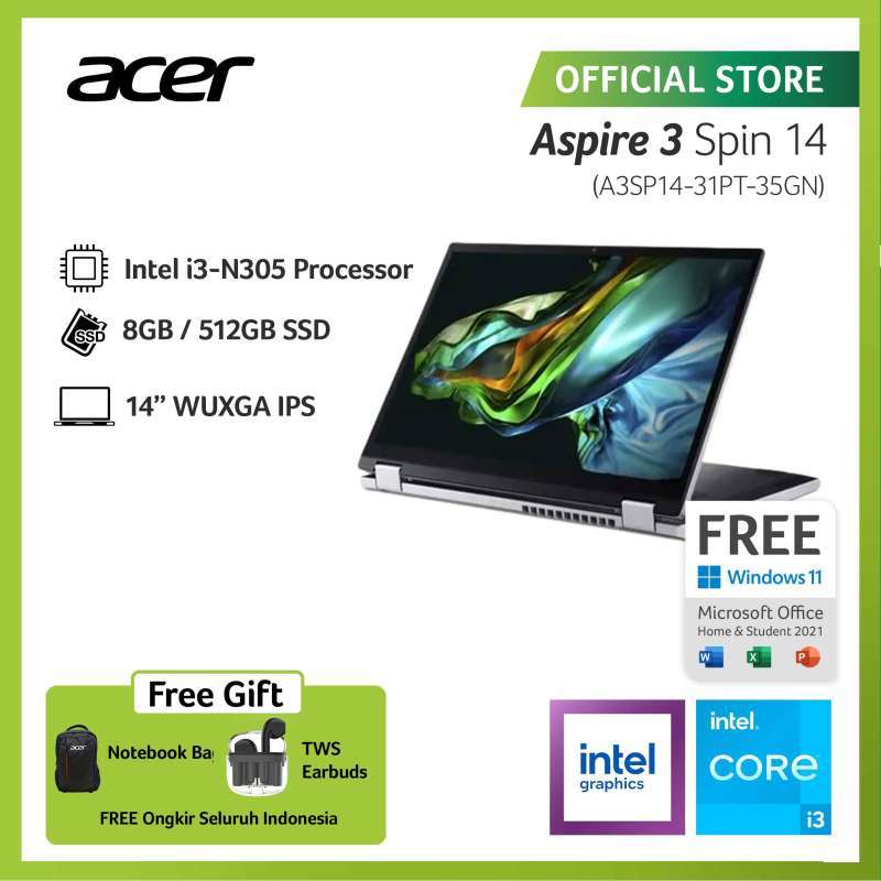 Promo Acer Aspire 3 Spin 14 A3sp14-31pt-35gn 14 Intel I3-n305 Ram 8gb ...