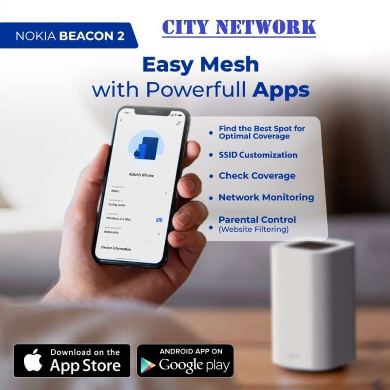 Jual Nokia Wifi Beacon 2 Home Wifi Gateway - Mesh Router Extender ...