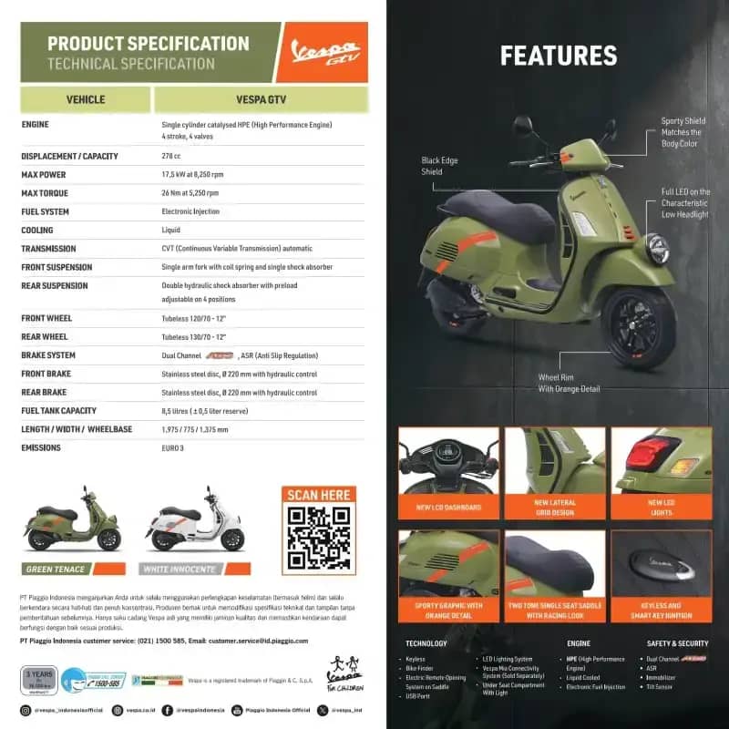 Jual Vespa Gtv 300 [jabodetabek] Di Seller Vespa Sinergi Flagship
