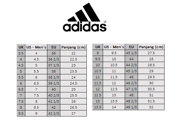 Adidas falcon size chart sale