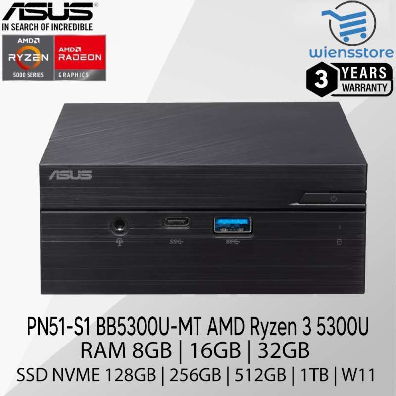Jual Mini PC Asus PN51S1 BB5300UMT AMD Ryzen 3 5300U + RAM + SSD