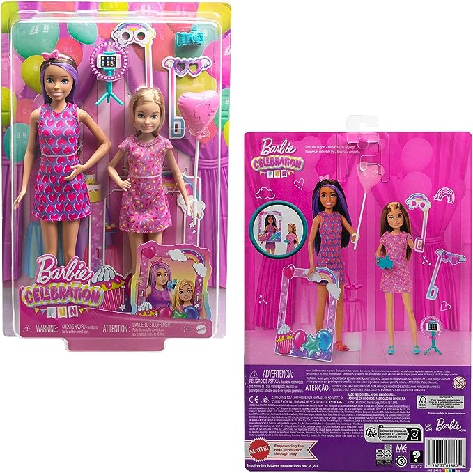 Barbie Fun & Fancy Hair Doll with Extra-Long Colorful Blonde Hair and  Styling Accessories 