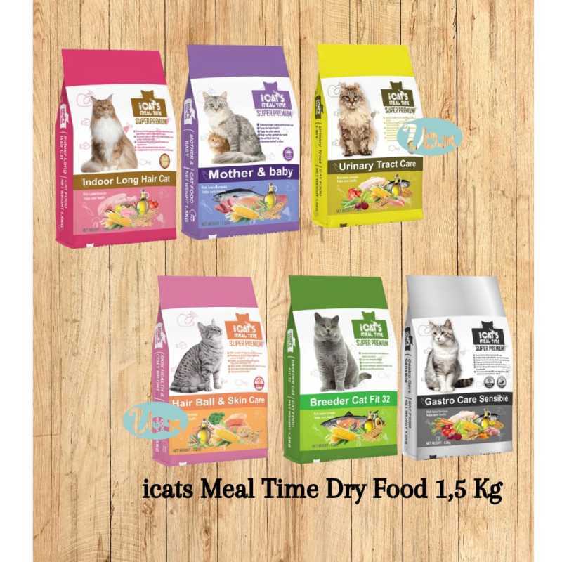 iCats Meal Time 1,5Kg Super Premium Cat Food Dry Makanan Kucing Kering