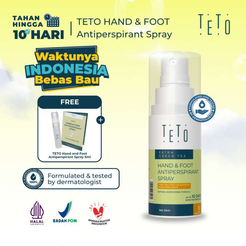 Promo [wib Buy 1 Get 2] Teto Hand And Foot Spray Green Tea