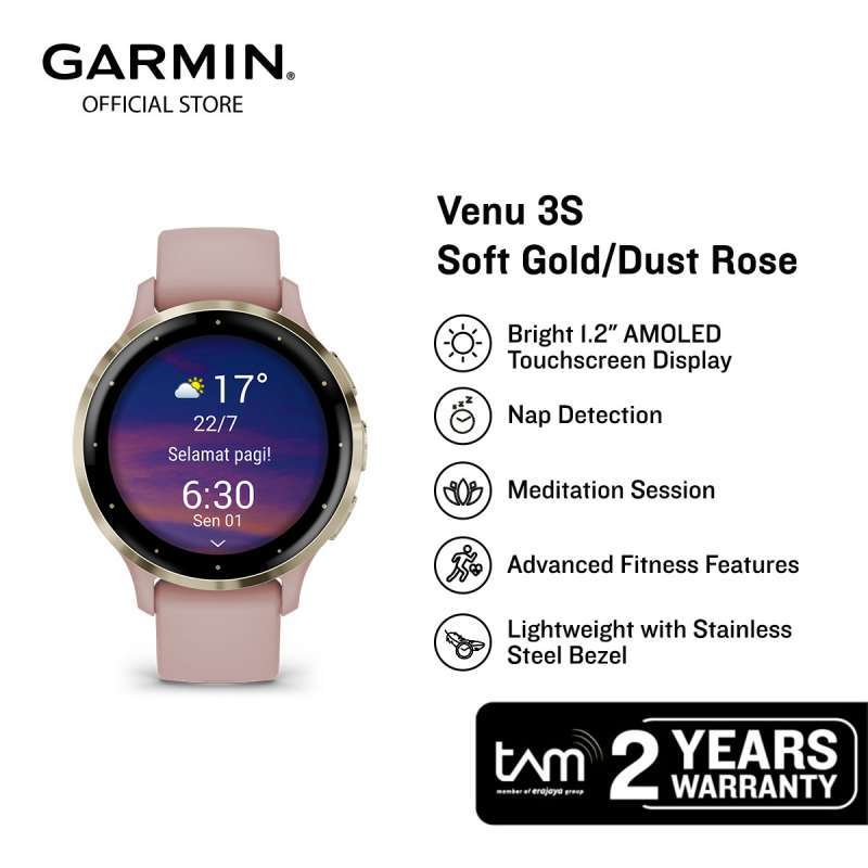 Rose 3s Jual Garmin Venu 3s - Soft Gold/dust Rose Di Seller Garmin Official ...