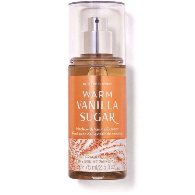BATH BODY WORKS BBW WARM VANILLA SUGAR WVS TRAVELSIZE FRAGRANCE BODY MIST  75 ML