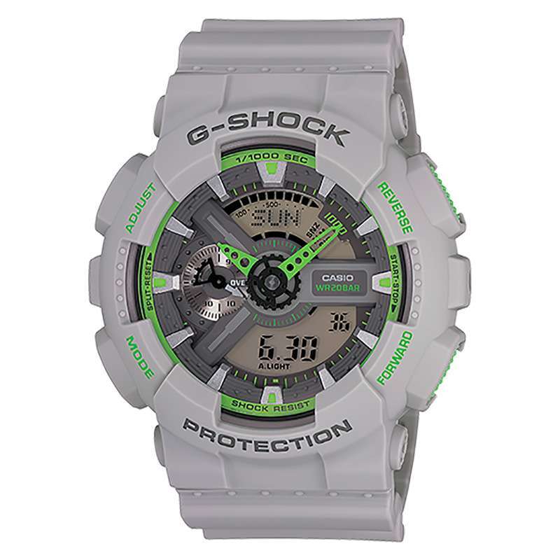 Jam Tangan Pria Casio G Shock GA 110TS 8A3DR Digital Analog Dial Grey Resin Band