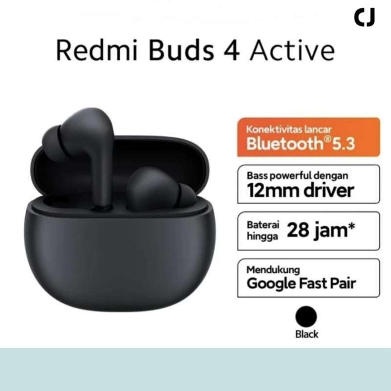 Jual Xiaomi Redmi Buds 4 Active Garansi Resmi - Black - Bluetooth® 5.3 ...
