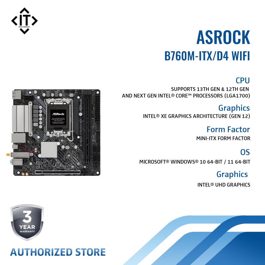 ASRock > B760M-ITX/D4 WiFi
