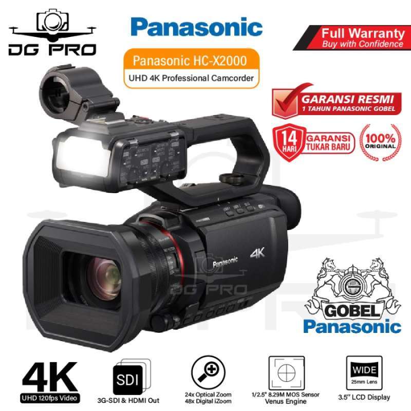 Panasonic HC-X2000 UHD 4K Professional Camcorder HCX2000 Garansi Resmi