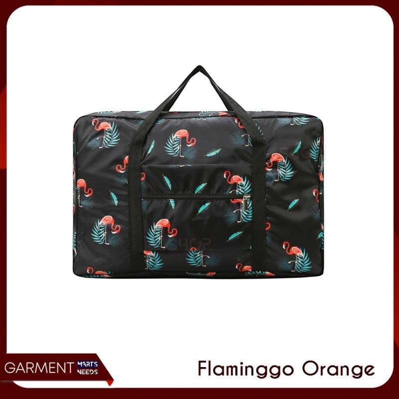 Tas Travel Lipat Besar Hand Carry Luggage Bag Anti Air Waterproof Fold Bag  Organizer Motif ORANGE